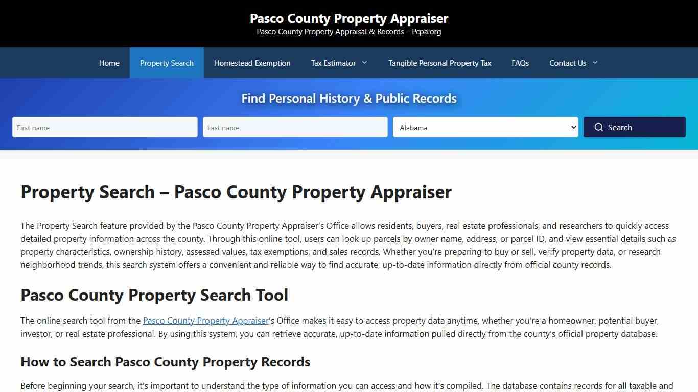 Property Search - Pasco County Property Appraiser